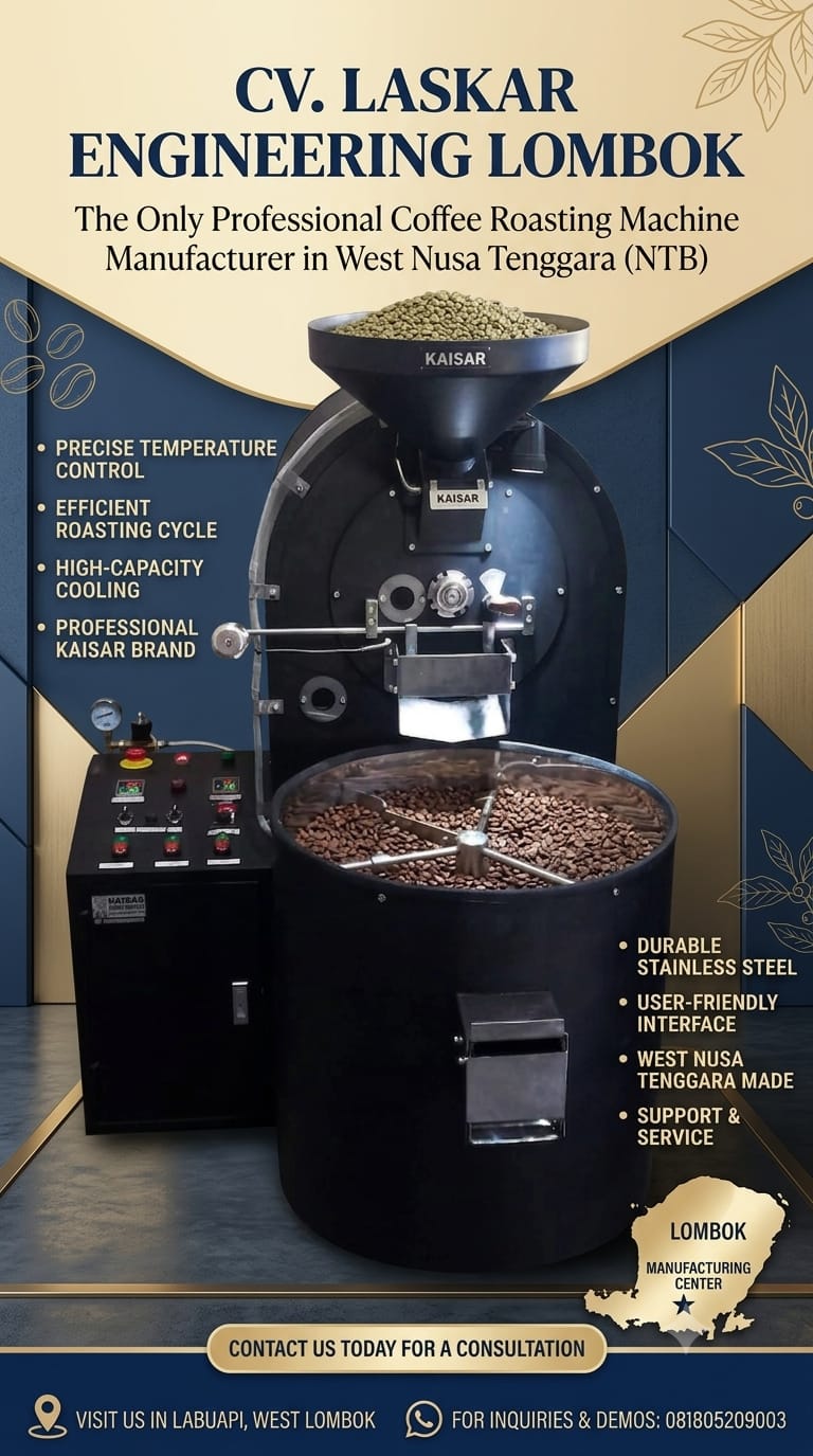 Mesin Roasting Kopi Kaisar Kapasitas Komersil