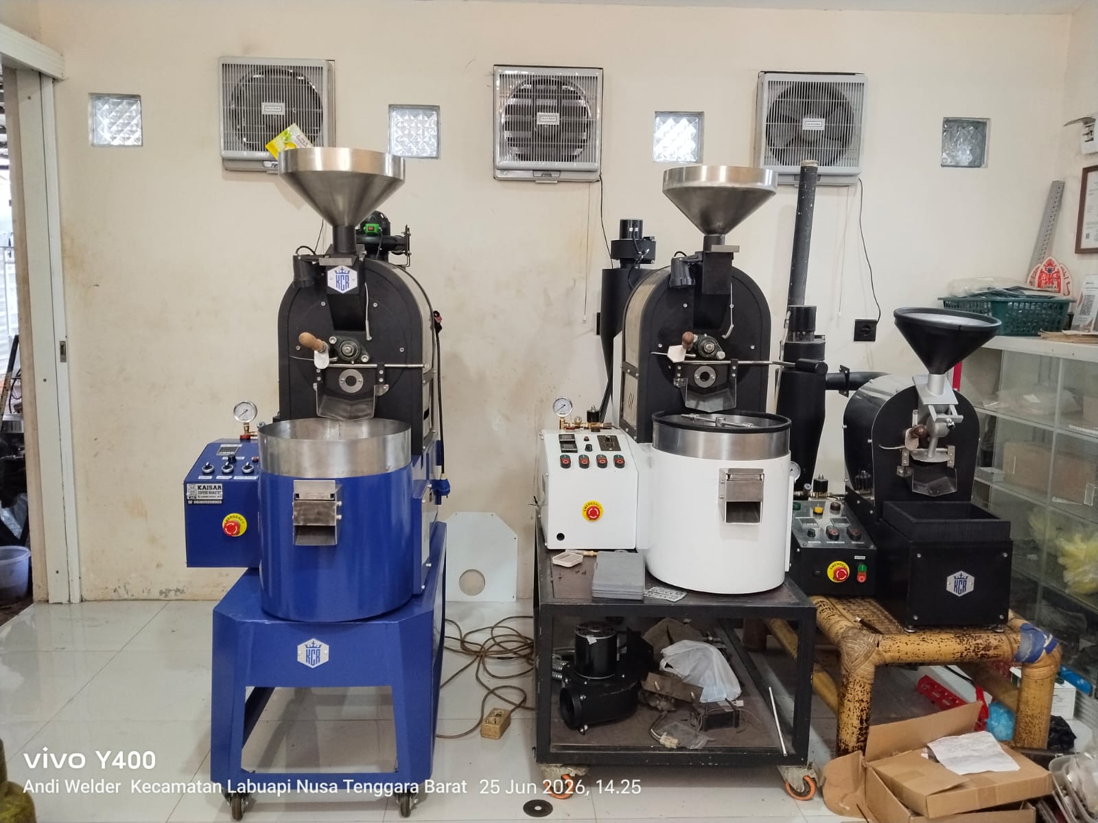 Lini Perakitan Mesin Roasting Kaisar di Bengkel Las Kaisar Mataram Lombok